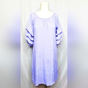 Indigo Rose Lavendar Purple Lilac‎ Dress with Ruffle Sleeves Size M
